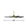 Watch A Video About the 60 Possini Defender Soft Brass/Black Damp LED Ceiling Fan with Remote