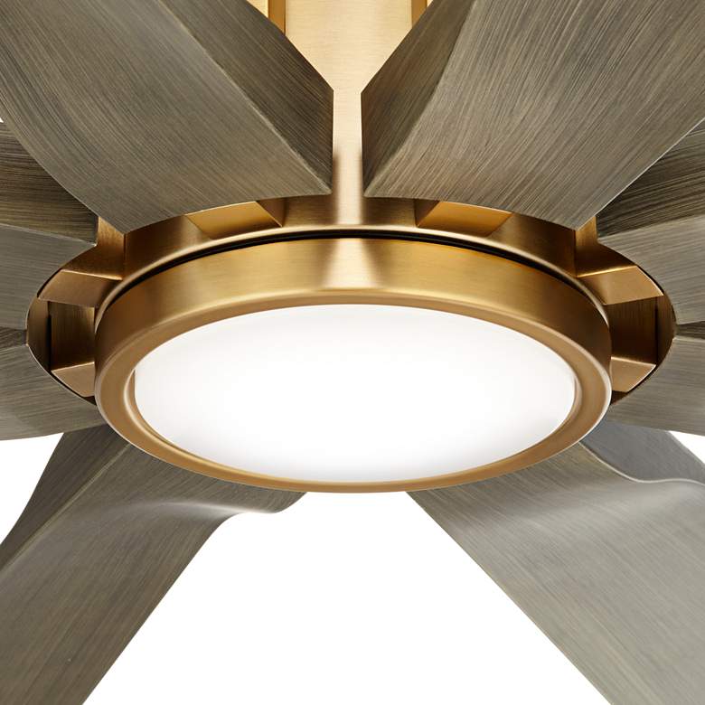 Image 3 60" Possini Defender Soft Brass Damp LED Ceiling Fan with Remote more views