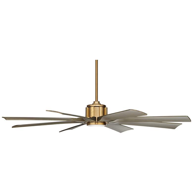 Image 7 60" Possini Defender Soft Brass Damp LED Ceiling Fan with Remote more views