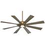 60" Possini Defender Soft Brass Damp LED Ceiling Fan with Remote