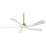 4_60" Possini Eloquent White and Brass Damp LED Remote Ceiling Fan