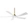 60" Possini Eloquent White and Brass Damp LED Remote Ceiling Fan
