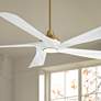 3_60" Possini Eloquent White and Brass Damp LED Remote Ceiling Fan