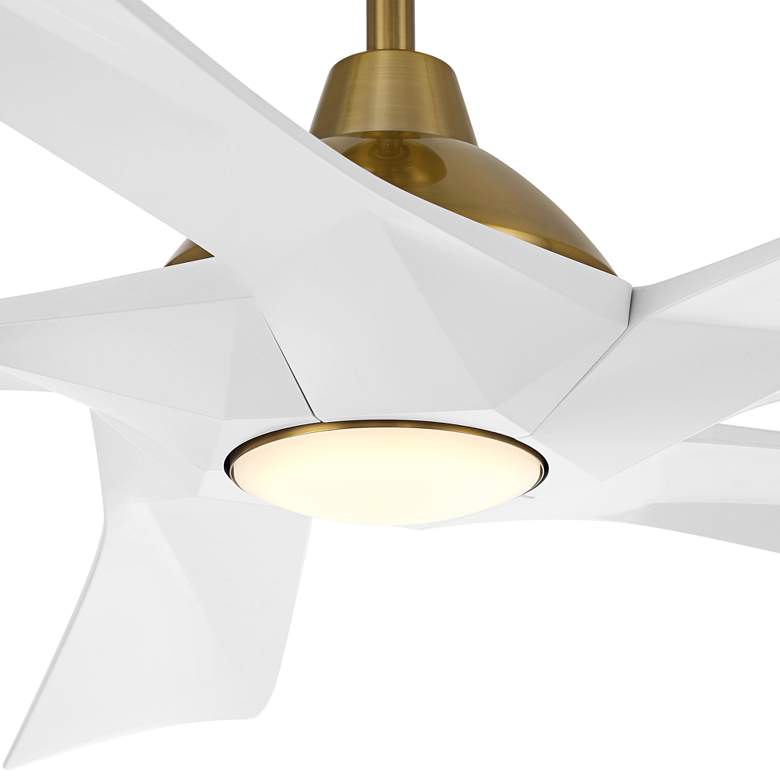 Image 4 60" Possini Eloquent White and Brass Damp LED Remote Ceiling Fan more views