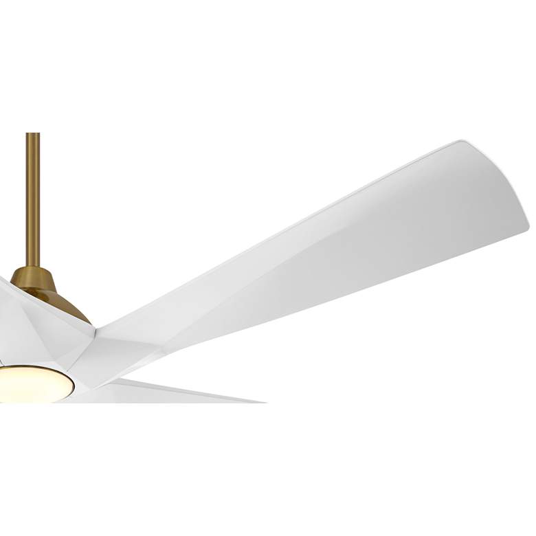 Image 6 60" Possini Eloquent White and Brass Damp LED Remote Ceiling Fan more views