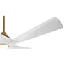 7_60" Possini Eloquent White and Brass Damp LED Remote Ceiling Fan more views