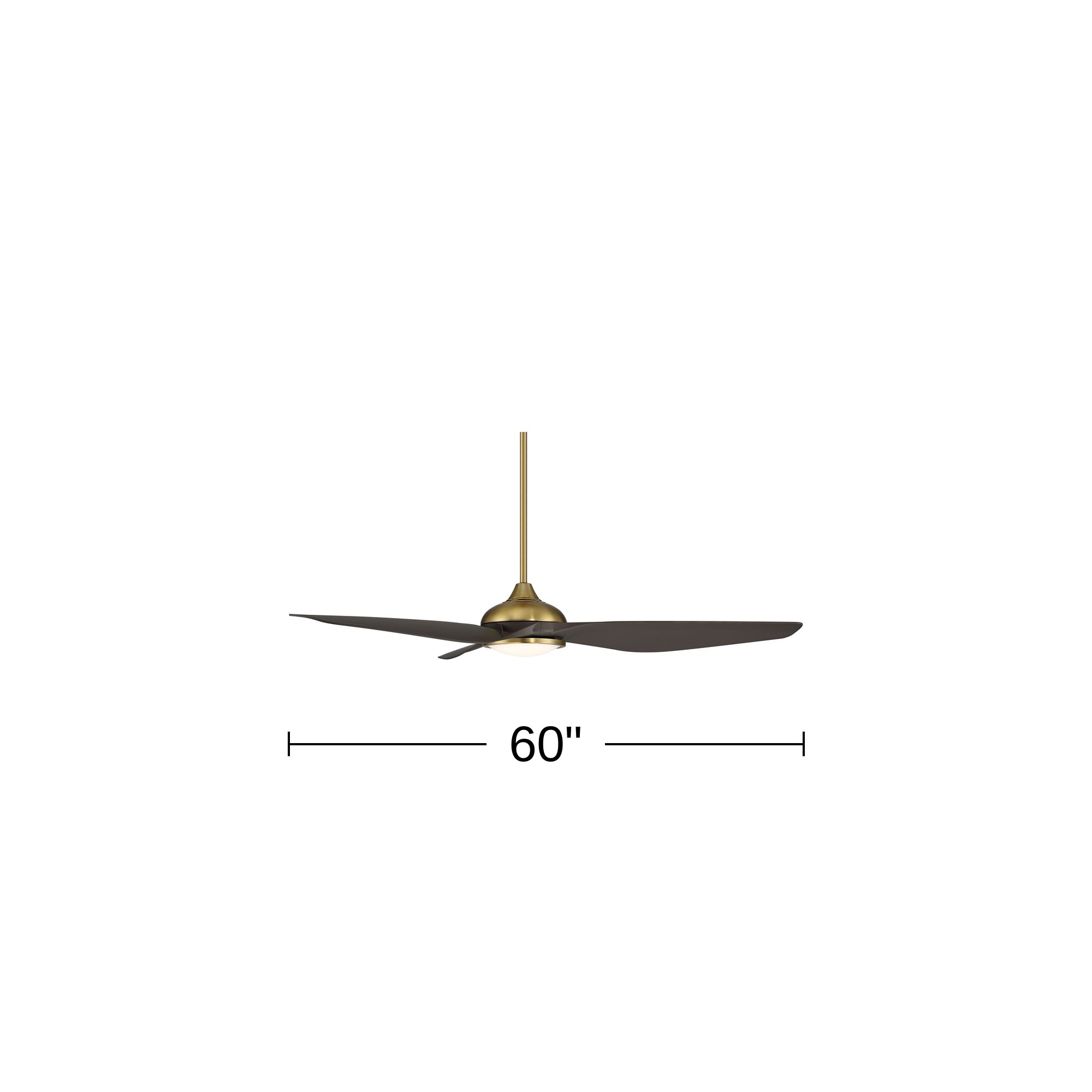 60" Possini Euro Dark Vader Brass Bronze Damp Remote LED Ceiling Fan
