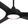 60" Possini Euro Dark Vader Matte Black Damp Remote LED Ceiling Fan