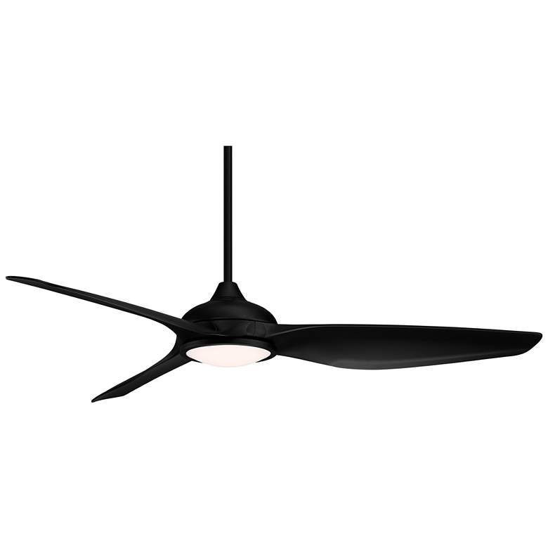 Image 6 60" Possini Euro Dark Vader Matte Black Damp Remote LED Ceiling Fan more views