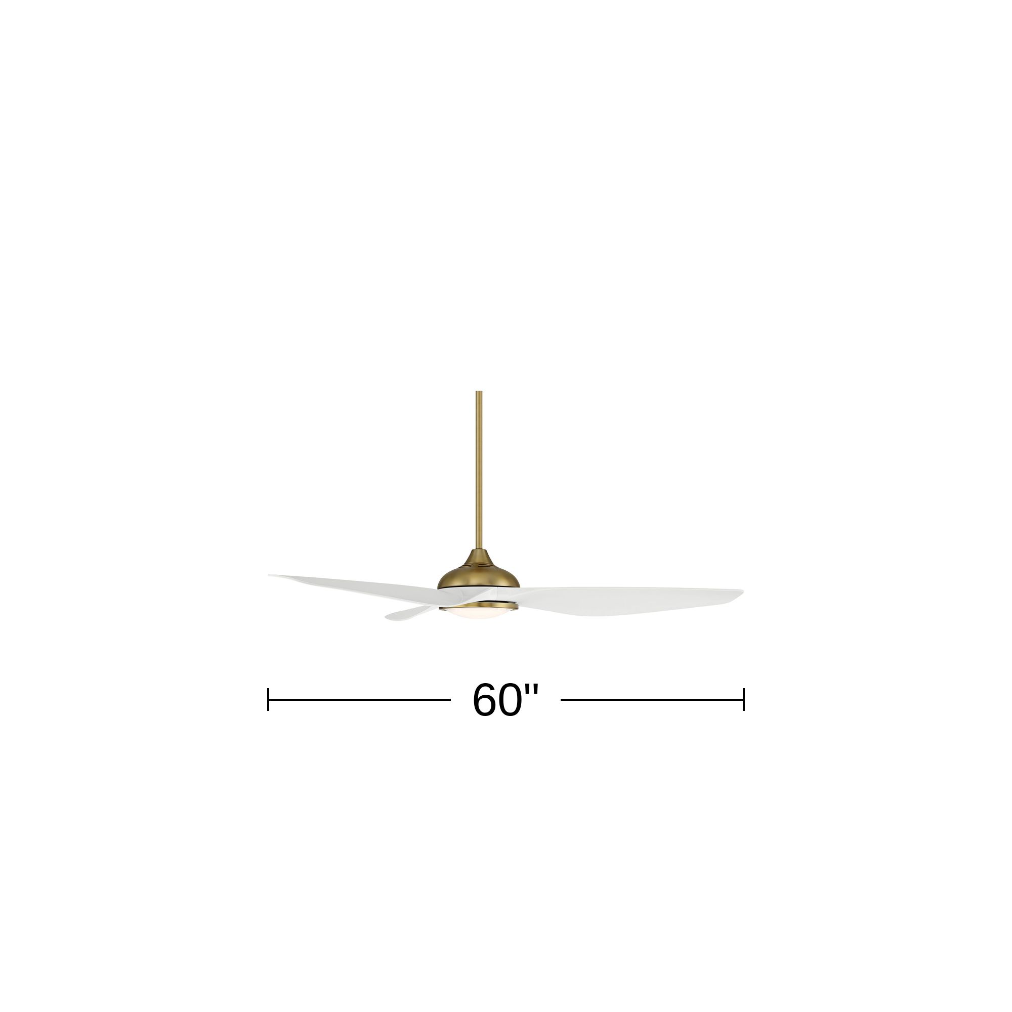 60" Possini Euro Dark Vader Soft Brass Damp Remote LED Ceiling Fan