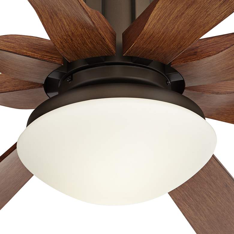 Image 3 60" Possini Euro Defender Bronze and Koa LED Ceiling Fan with Remote more views