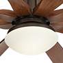 60" Possini Euro Defender Bronze and Koa LED Ceiling Fan with Remote