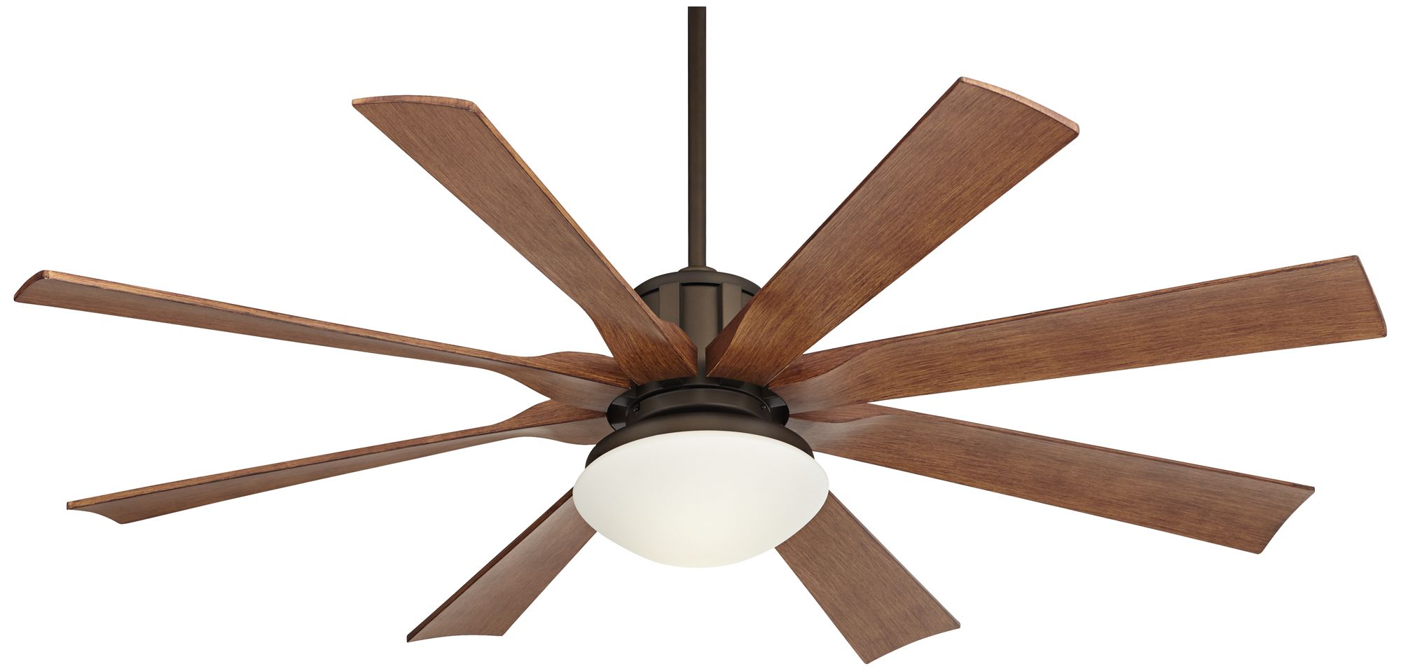 60" Possini Euro Defender Bronze and Koa LED Ceiling Fan with Remote