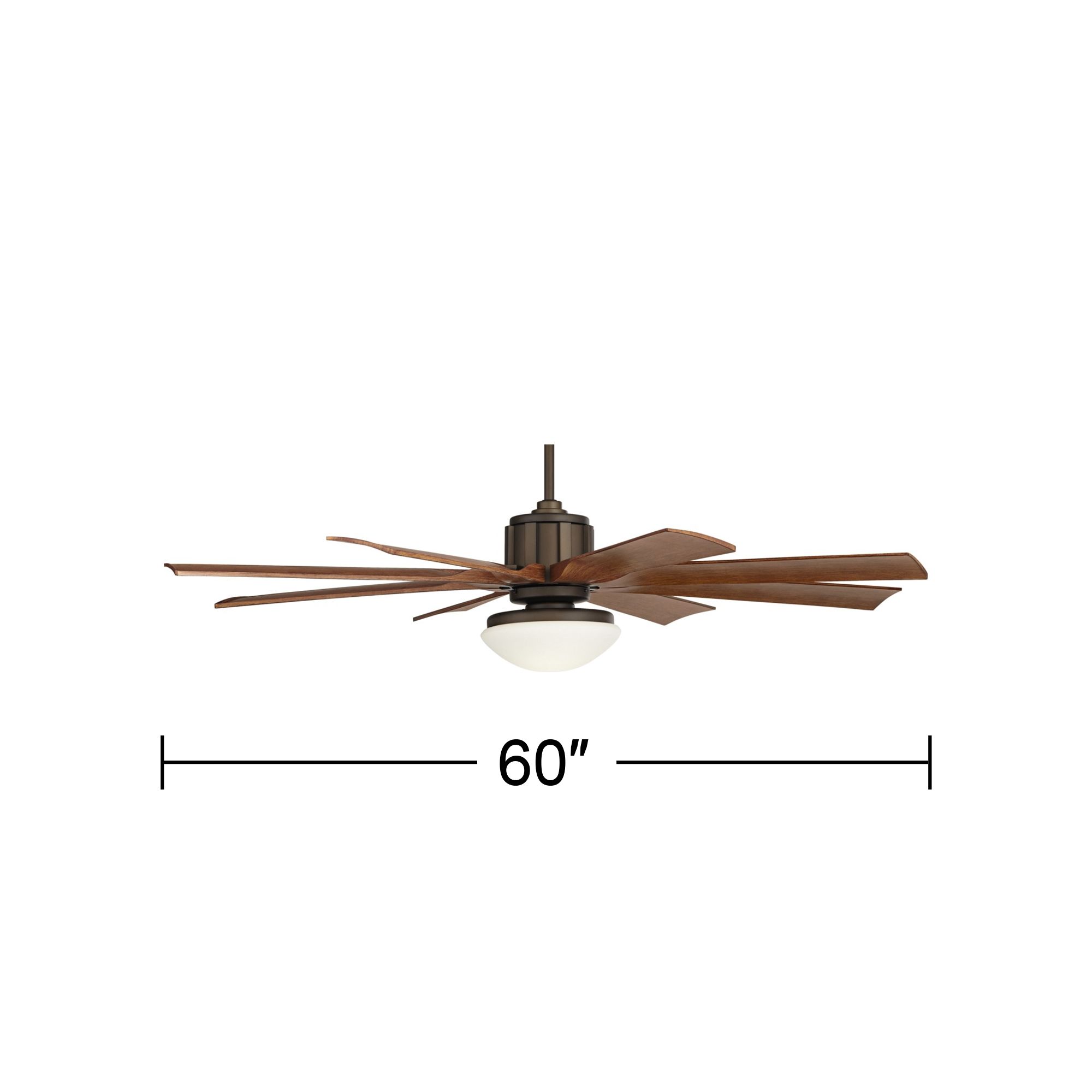 60" Possini Euro Defender Bronze and Koa LED Ceiling Fan with Remote