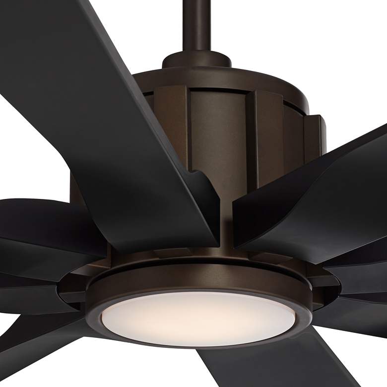 Image 3 60" Possini Euro Defender Bronze Black LED Ceiling Fan with Remote more views