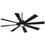 60" Possini Euro Defender Bronze Black LED Ceiling Fan with Remote