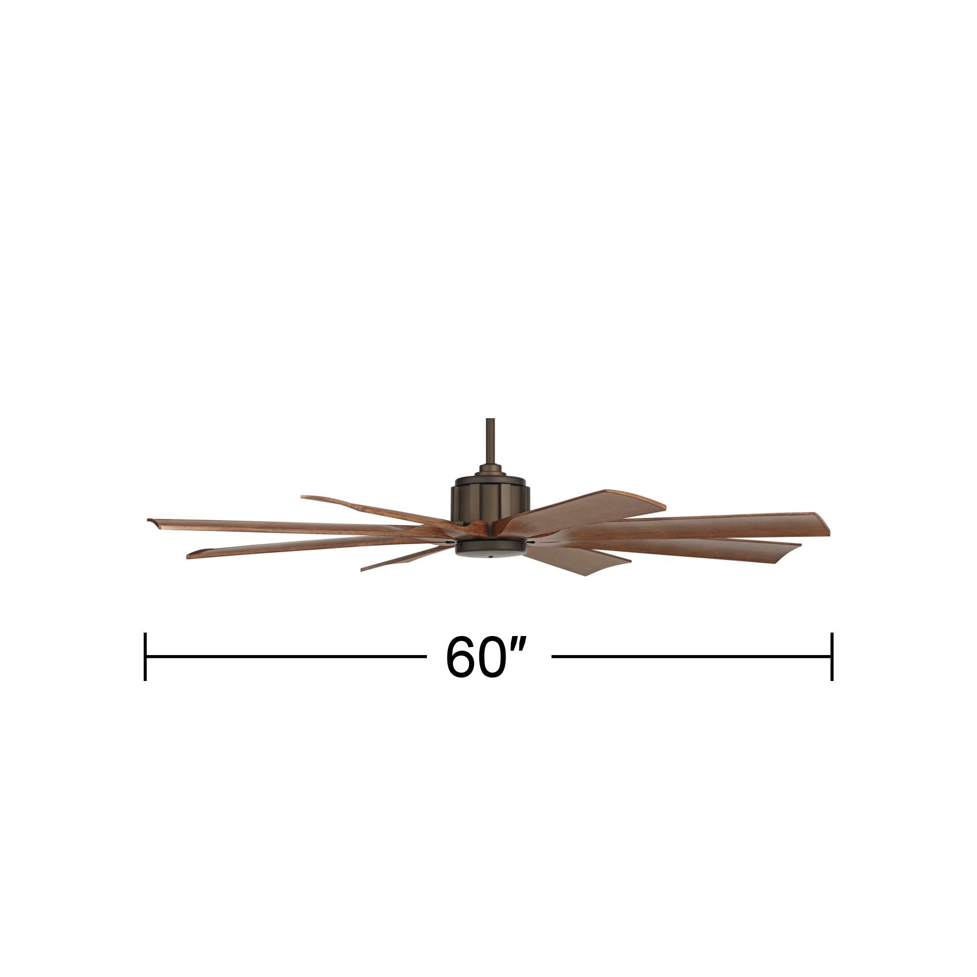 60" Possini Euro Defender Bronze Koa Ceiling Fan with Remote