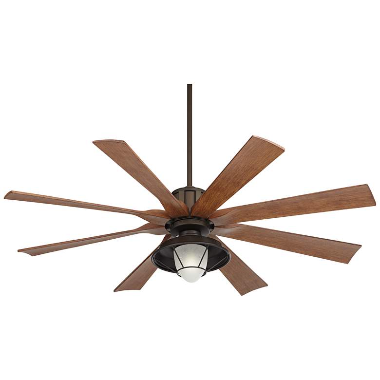 Image 2 60" Possini Euro Defender Bronze Koa Ceiling Fan with Remote