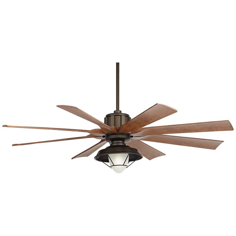Image 6 60" Possini Euro Defender Bronze Koa Ceiling Fan with Remote more views