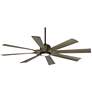 1_60" Possini Euro Defender Bronze Oak LED Ceiling Fan with Remote