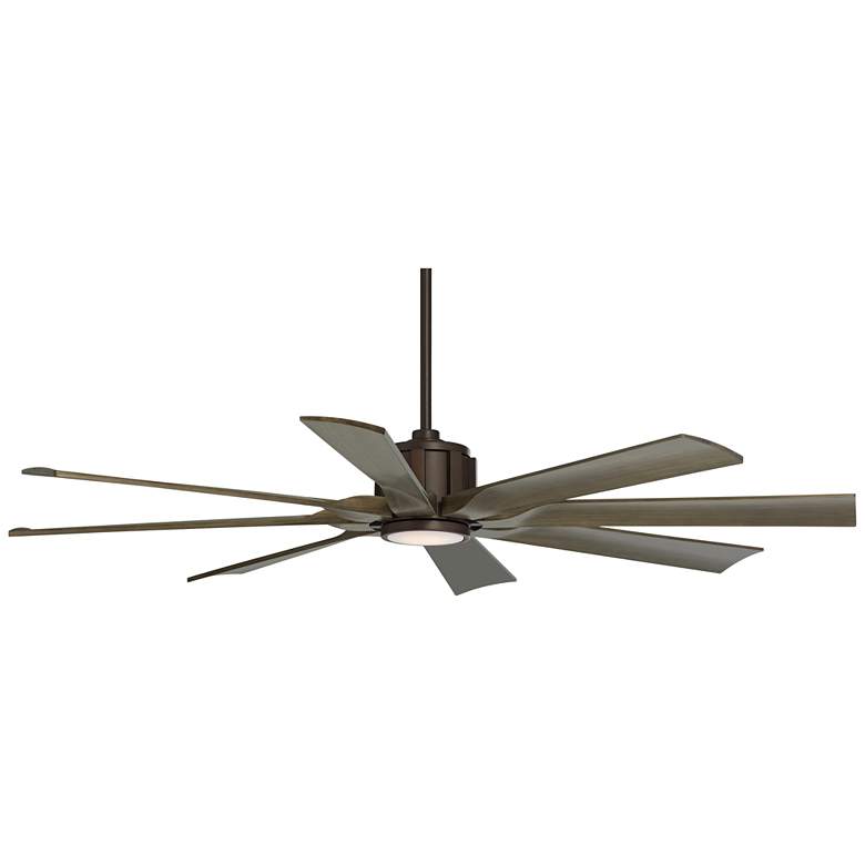 Image 5 60" Possini Euro Defender Bronze Oak LED Ceiling Fan with Remote more views