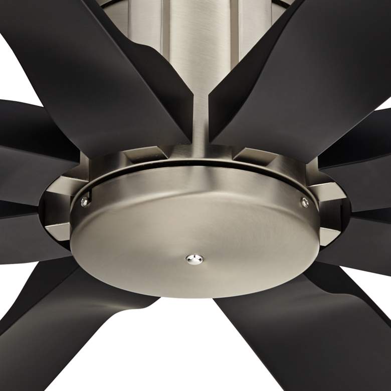 Image 3 60 inch Possini Euro Defender Brushed Nickel Damp Ceiling Fan with Remote more views