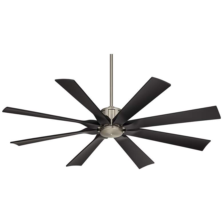 Image 5 60 inch Possini Euro Defender Brushed Nickel Damp Ceiling Fan with Remote more views
