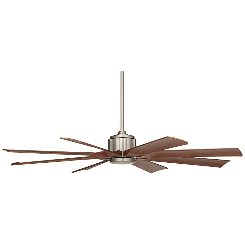 Image 6 60 inch Possini Euro Defender Brushed Nickel Damp Ceiling Fan with Remote more views