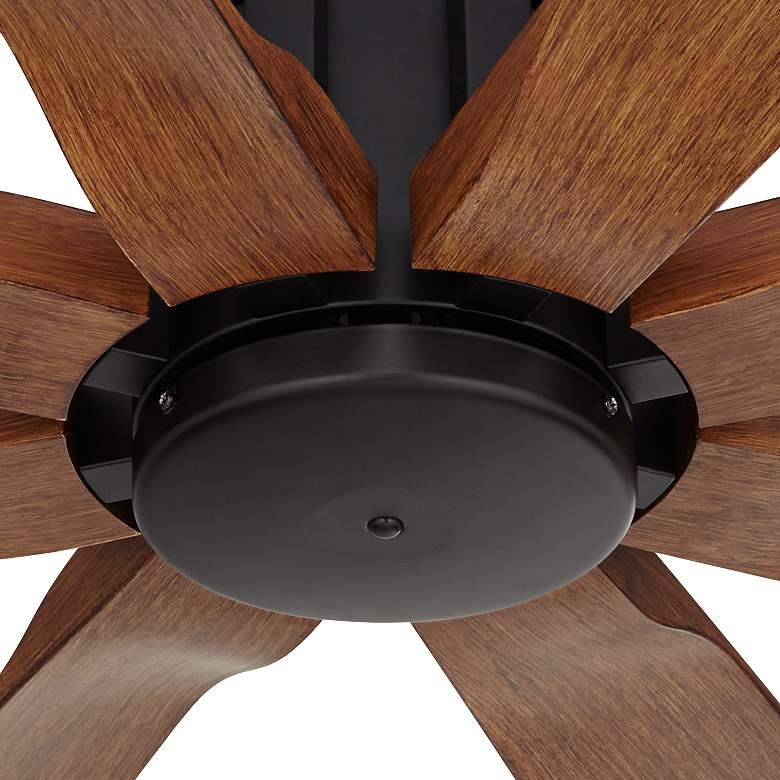 Image 3 60" Possini Euro Defender Matte Black Koa Ceiling Fan with Remote more views