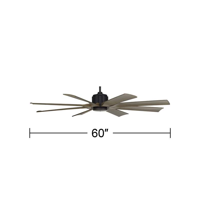 Image 7 60" Possini Euro Defender Matte Black Weathered Oak Damp Ceiling Fan more views