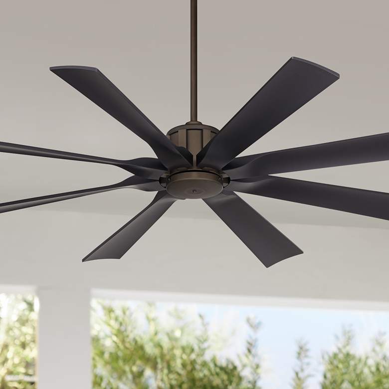 Image 1 60 inch Possini Euro Defender Oil Rubbed Bronze Ceiling Fan with Remote