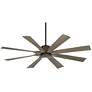 60" Possini Euro Defender Oil-Rubbed Bronze Oak Ceiling Fan