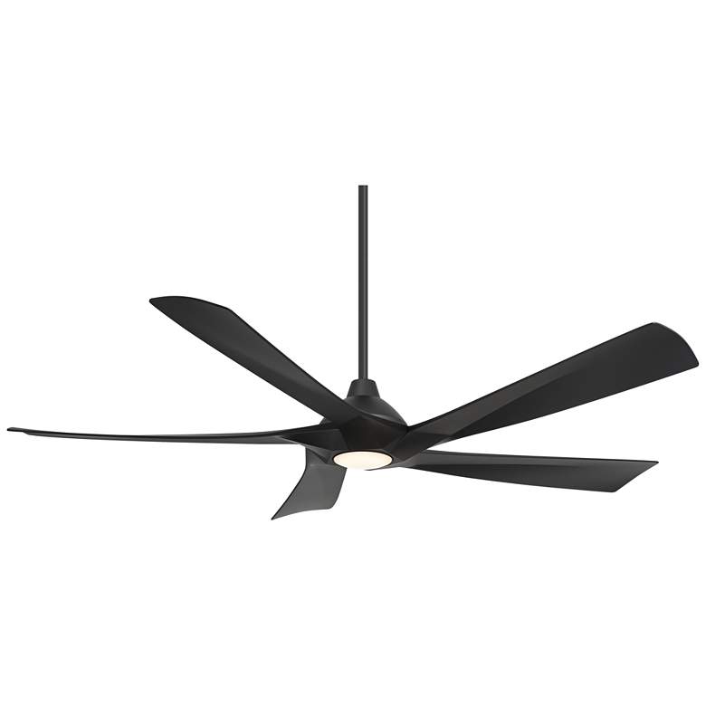 Image 3 60" Possini Euro Eloquent Matte Black Damp LED Remote Ceiling Fan