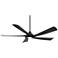 60" Possini Euro Eloquent Matte Black Damp LED Remote Ceiling Fan
