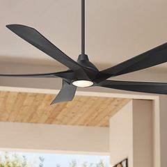 60" Possini Euro Eloquent Matte Black LED Ceiling Fan