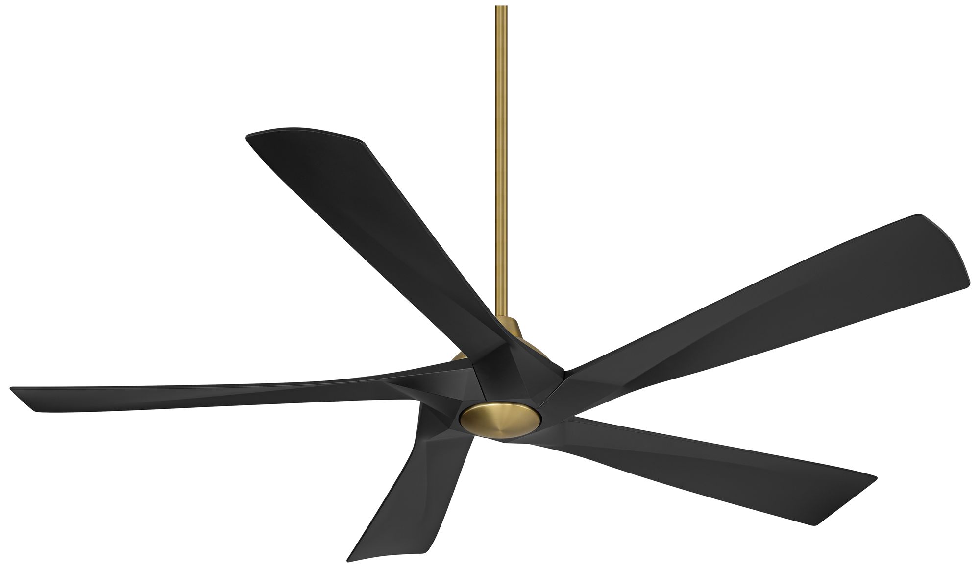 60" Possini Euro Eloquent Soft Brass Damp LED Remote Ceiling Fan