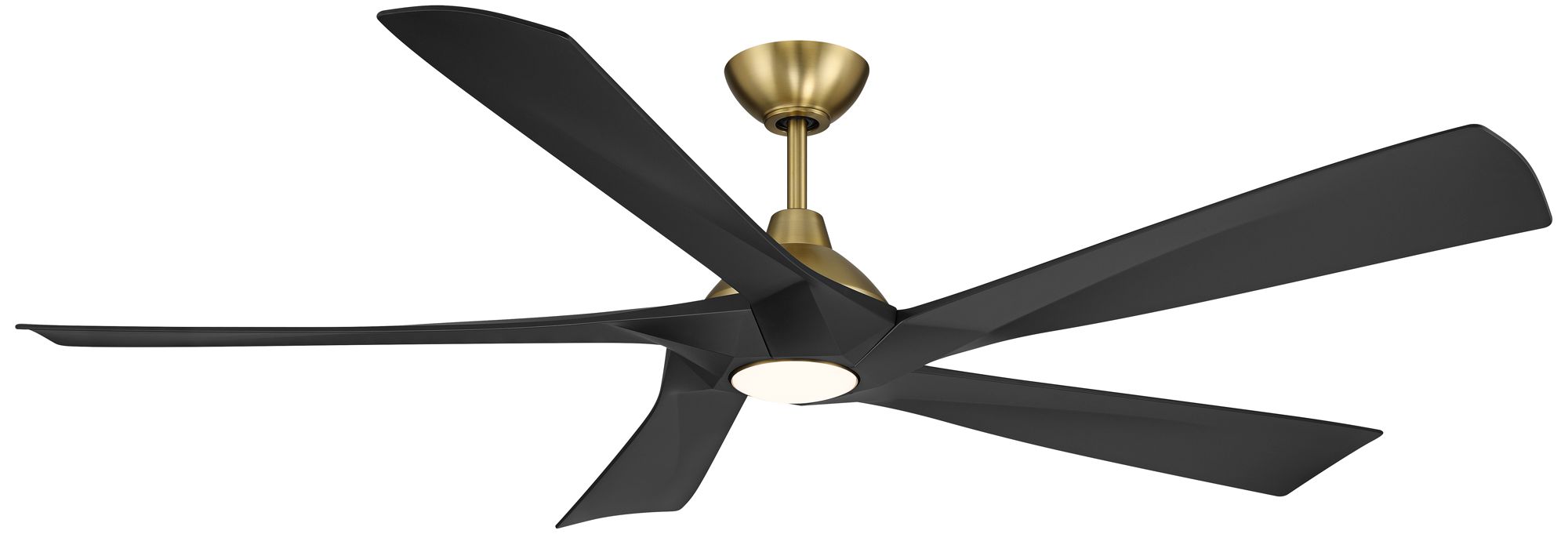 60" Possini Euro Eloquent Soft Brass Damp LED Remote Ceiling Fan
