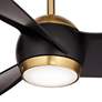 60" Possini Euro Stresa Brass and Matte Black LED Fan with Remote