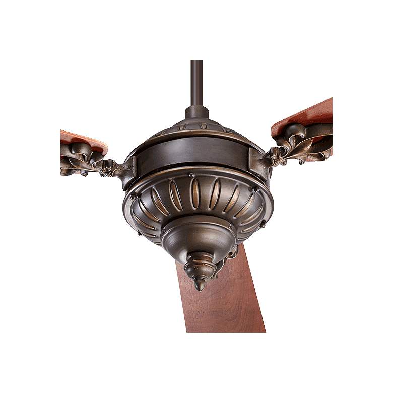 Image 3 60" Quorum Brewster Oiled Bronze Ceiling Fan with Wall Control more views
