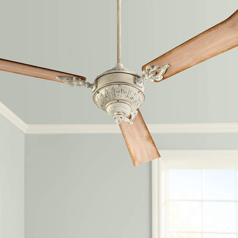 Image 1 60" Quorum Brewster Persian White Ceiling Fan with Wall Control