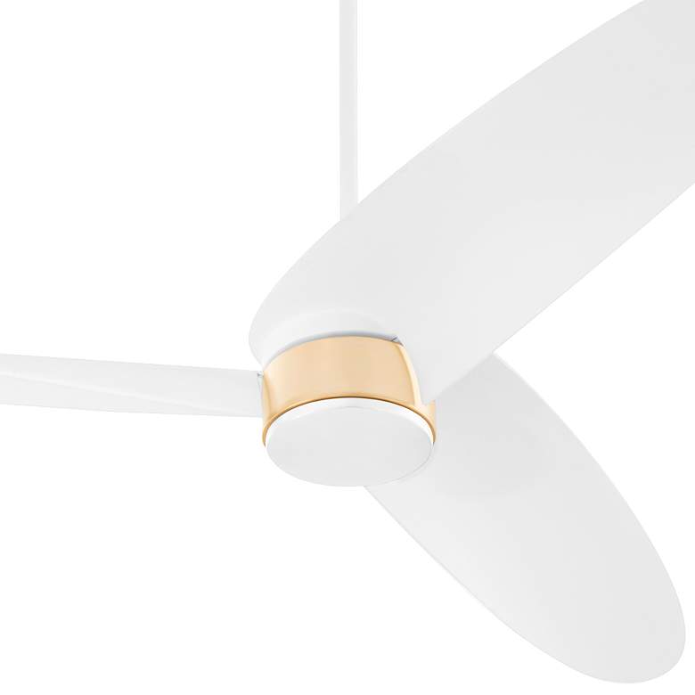 Image 2 60" Quorum Brisa Studio White and Aged Brass Ceiling Fan more views