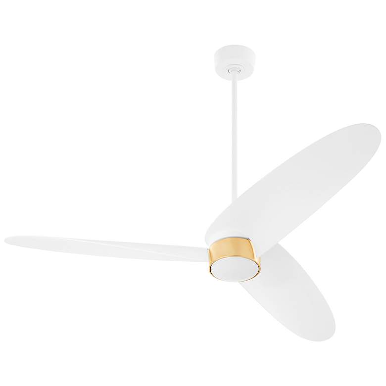 Image 3 60" Quorum Brisa Studio White and Aged Brass Ceiling Fan more views