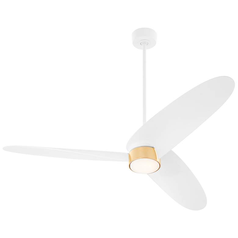 Image 4 60" Quorum Brisa Studio White and Aged Brass Ceiling Fan more views
