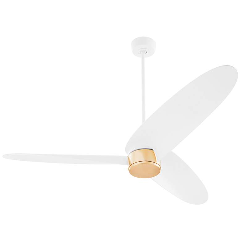 Image 5 60" Quorum Brisa Studio White and Aged Brass Ceiling Fan more views