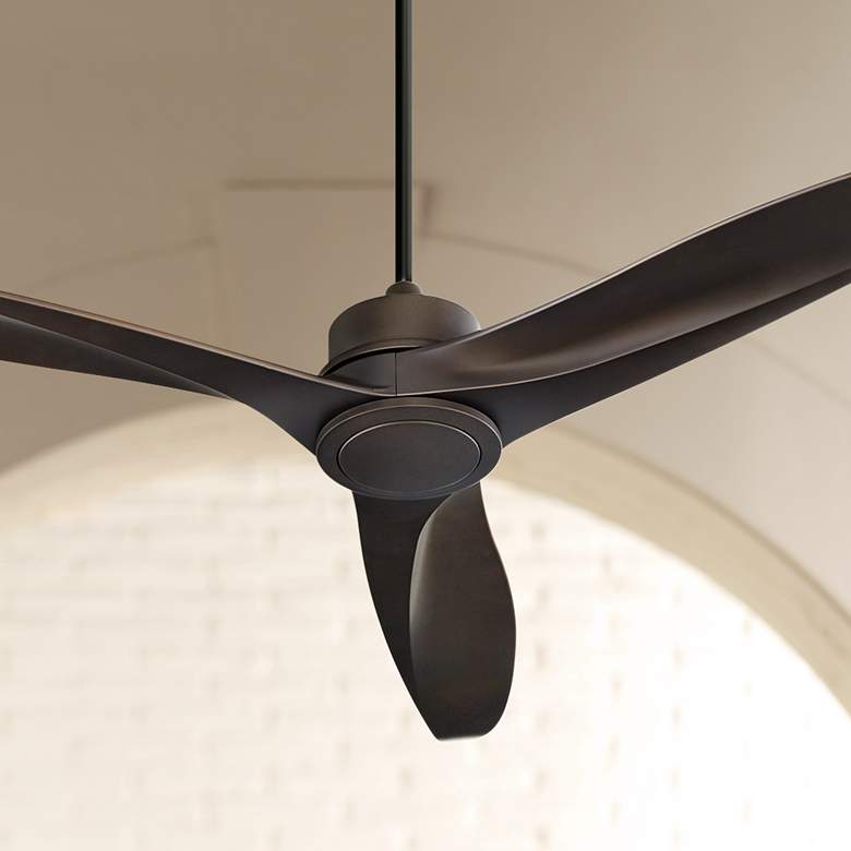 Image 1 60" Quorum Kress Oiled Bronze Indoor Ceiling Fan with Wall Control