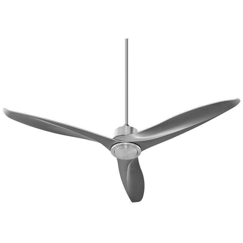 Image 2 60" Quorum Kress Satin Nickel Modern Ceiling Fan with Wall Control