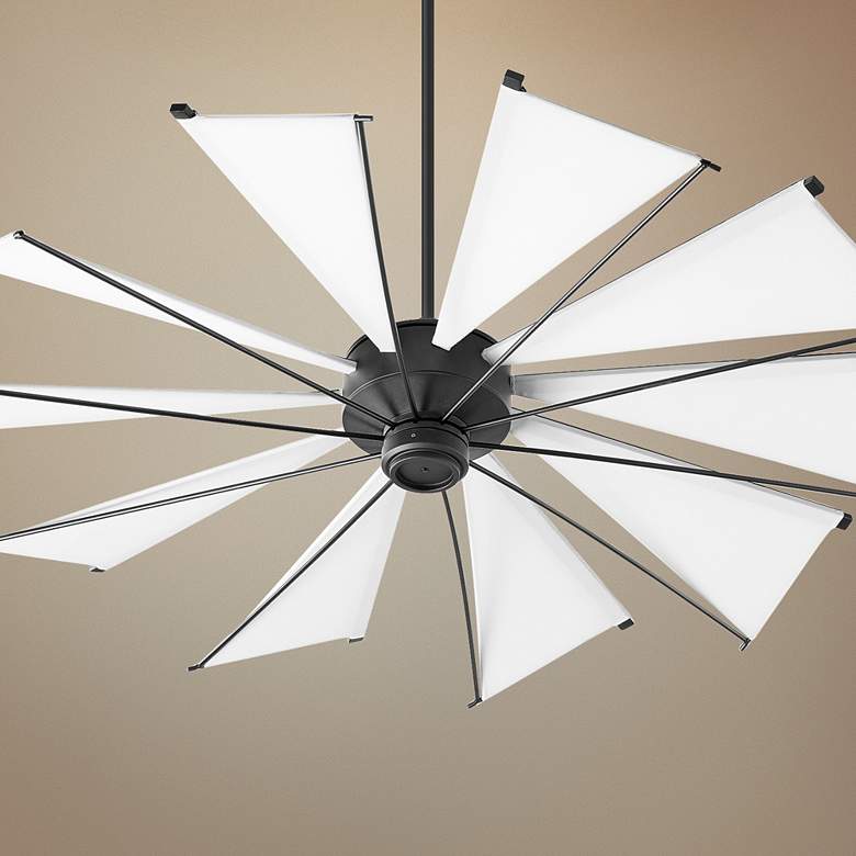 Image 1 60" Quorum Mykonos Noir Large Ceiling Fan with Canvas Blades