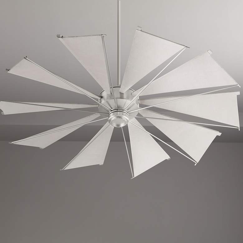 Image 1 60" Quorum Mykonos Satin Nickel Ceiling Fan