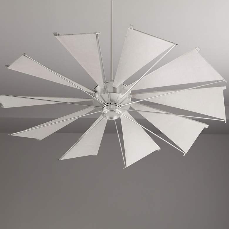 Image 1 60 inch Quorum Mykonos Satin Nickel Ceiling Fan