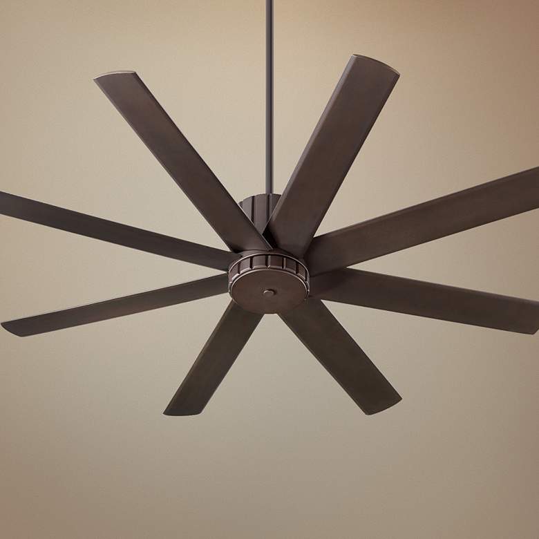 Image 1 60" Quorum Proxima 8-Blade Oiled Bronze Ceiling Fan with Wall Control